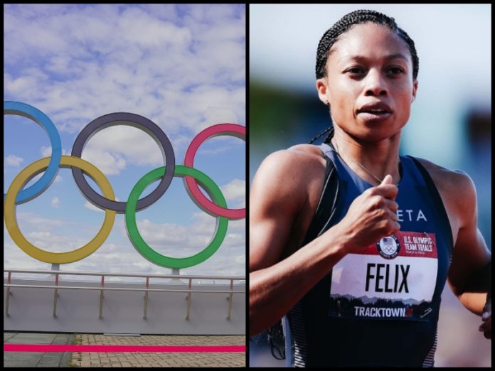 Allyson Felix Competing in Track and Field for Team USA