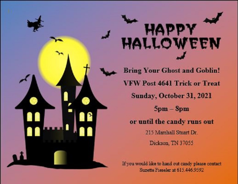 Dickson VFW to Host Trick or Treat Event Dickson County Source
