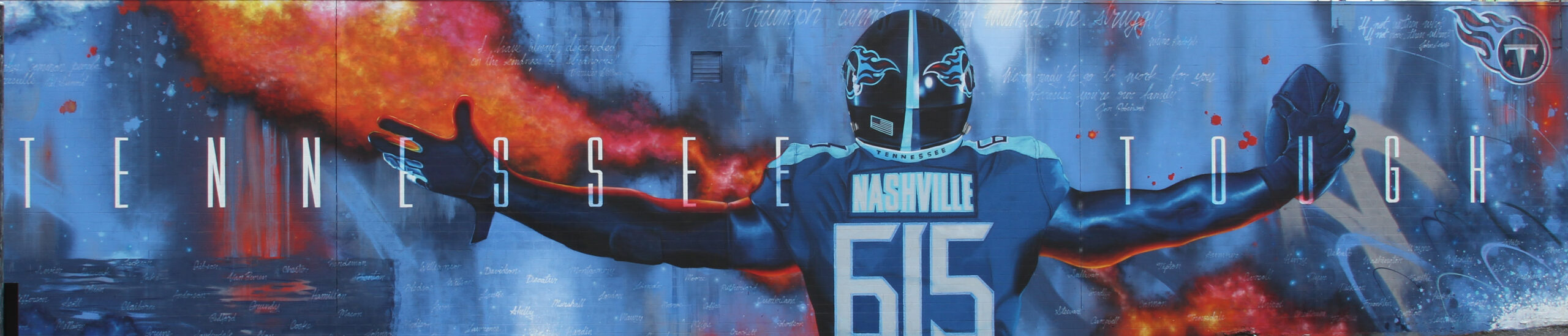 Eric “Mobe” Bass’s mural for the Tennessee Titans in Nashville