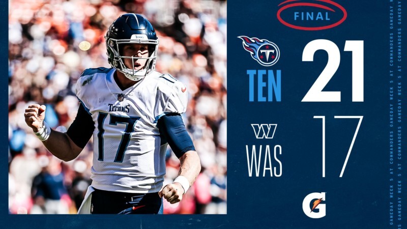 The Titans Survive a Late Game Scare Against Washington and Get