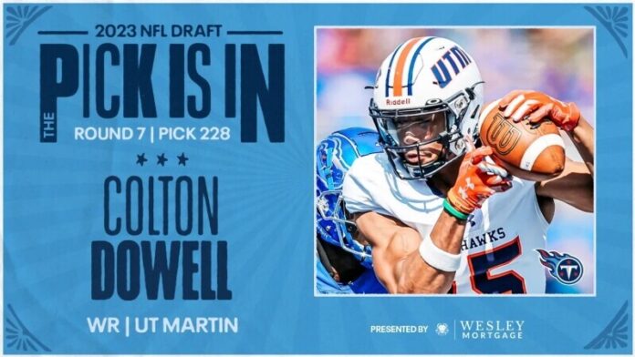Titans Select UT-Martin WR Colton Dowell in the Seventh Round of Saturday's NFL Draft