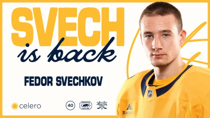 Predators Sign Fedor Svechkov to Two-Year, $2.5 Million Contract